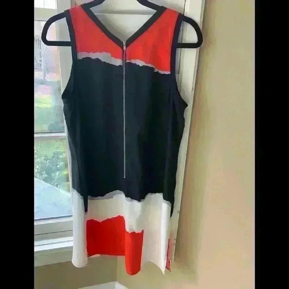 Gorgeous Trouve Orange, black, grey & white sleeveless dress - Picture 7 of 8